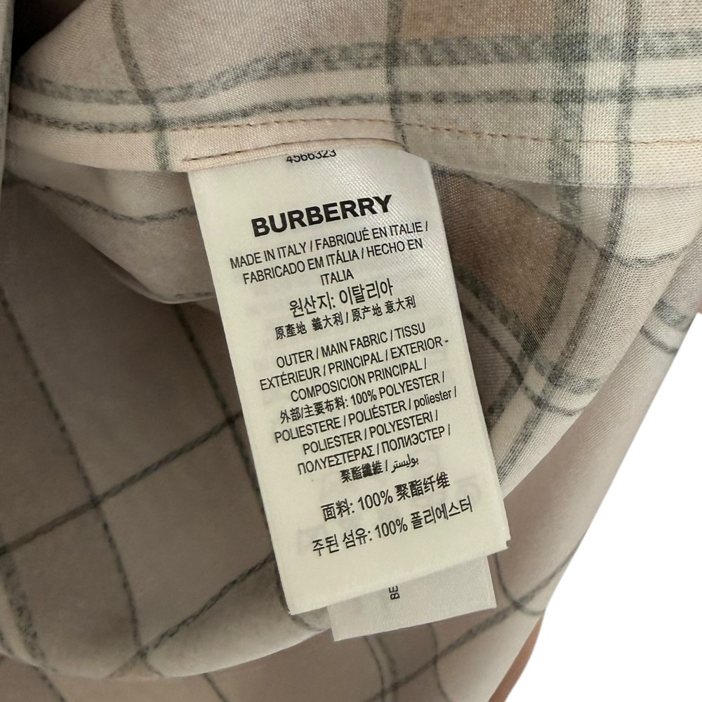 NWT Burberry Blush Pink Check Drape Sleeve Shirt Size 0 US - Picture 13 of 13